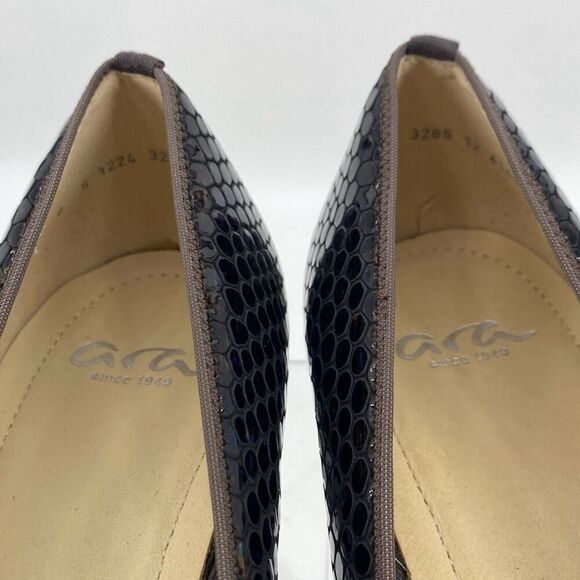 Ara Ladies Slip-On  Crocodile Low Heel Comfort Pump Brown New US Size‎ 8.5 - Picture 8 of 14